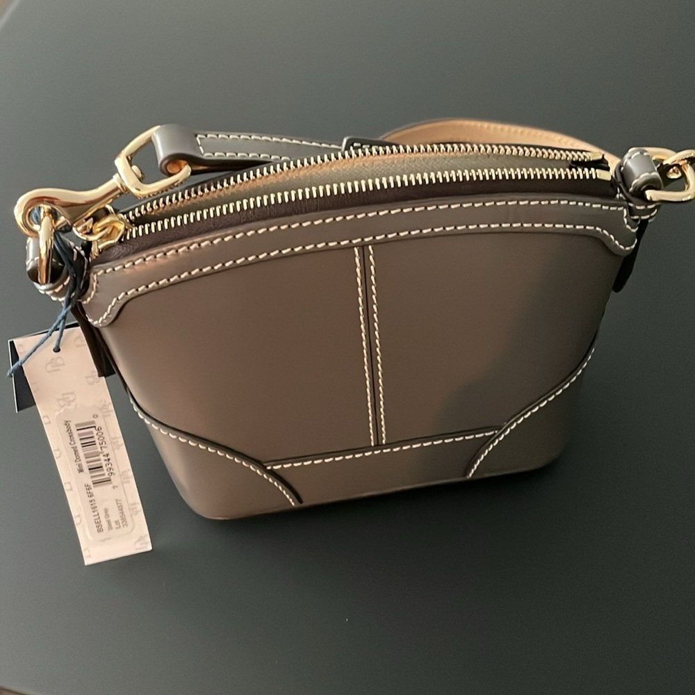 Dooney & Bourke Mini Crossbody Grey Beacon Leather Dome Shape - Picture 6 of 15